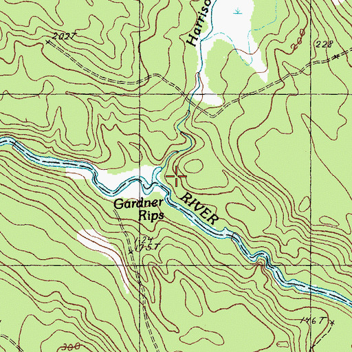 Topographic Map of Harrison Brook, ME