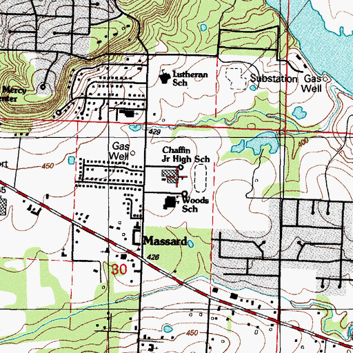 Topographic Map of Chaffin Junior High School, AR