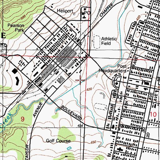 Topographic Map of Fort Chaffee Control Tower, AR