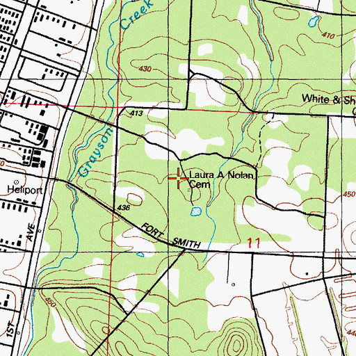 Topographic Map of Laura A Nolan Cemetery, AR