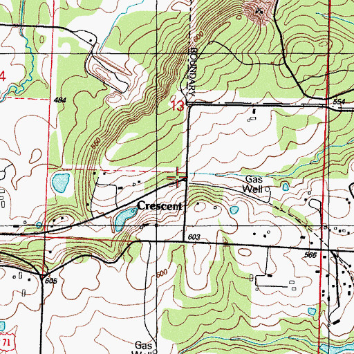 Topographic Map of Crescent, AR