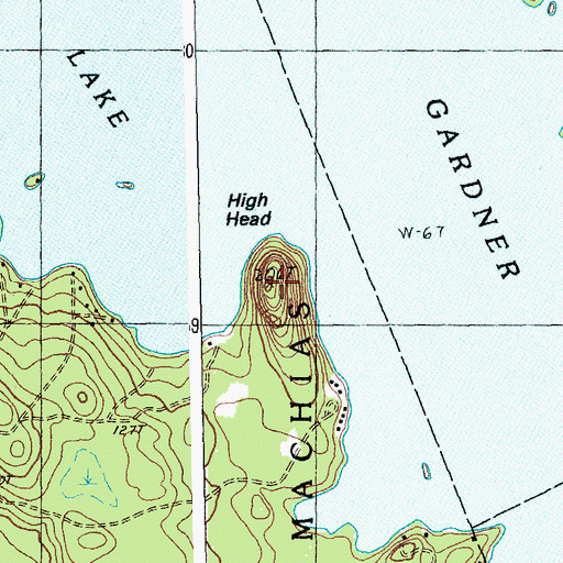 Topographic Map of High Head, ME