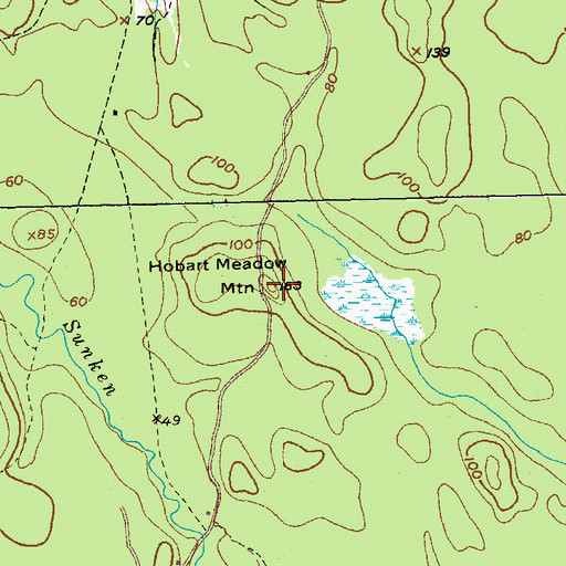 Topographic Map of Hobart Meadow Mountain, ME