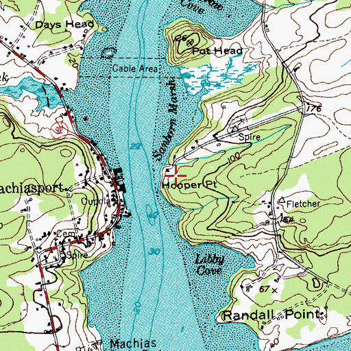 Topographic Map of Hooper Point, ME