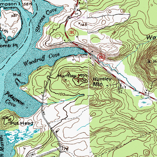 Topographic Map of Huntley Mountain, ME