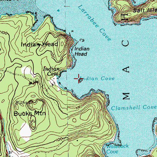 Topographic Map of Indian Cove, ME