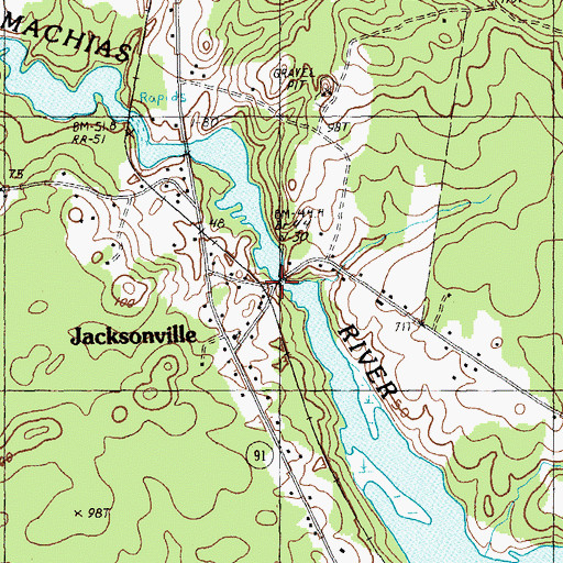 Topographic Map of Jacksonville, ME