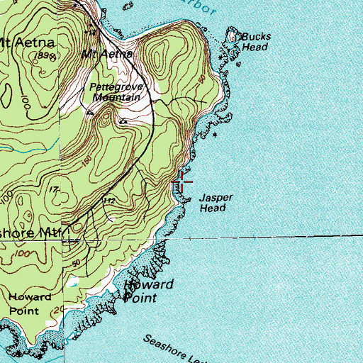 Topographic Map of Jasper Head, ME