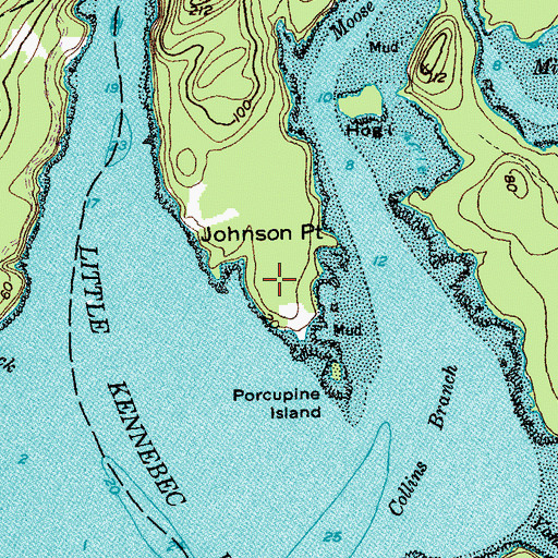 Topographic Map of Johnson Point, ME