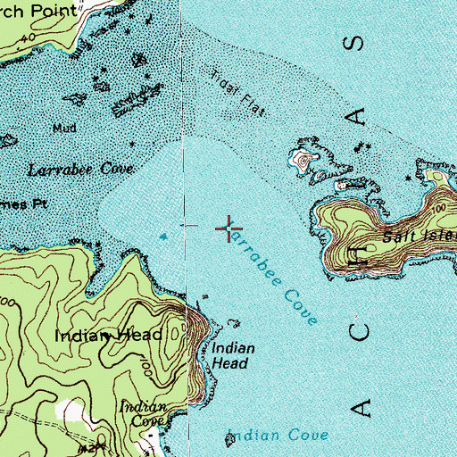 Topographic Map of Larrabee Cove, ME