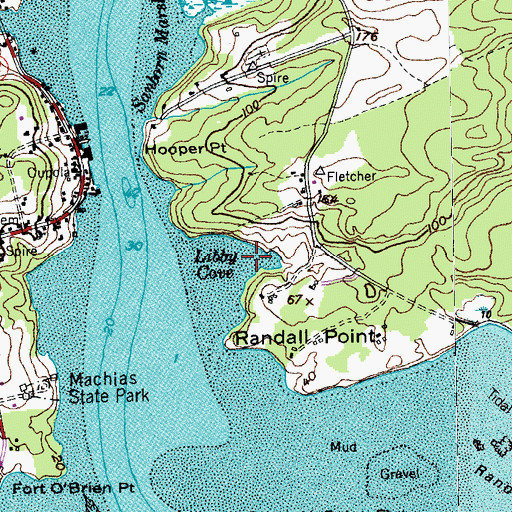 Topographic Map of Libby Cove, ME