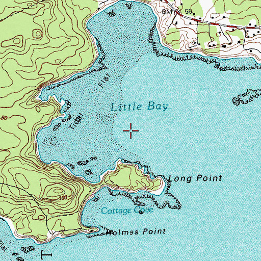 Topographic Map of Little Bay, ME