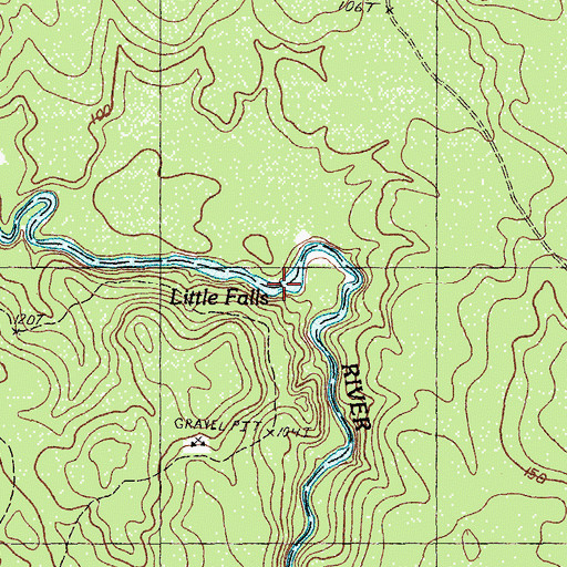 Topographic Map of Little Falls, ME