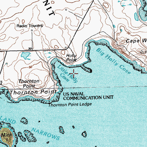 Topographic Map of Little Holly Cove, ME