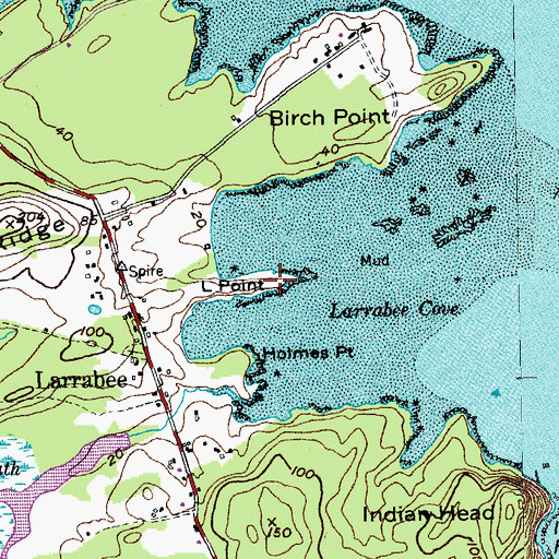 Topographic Map of Little Point, ME