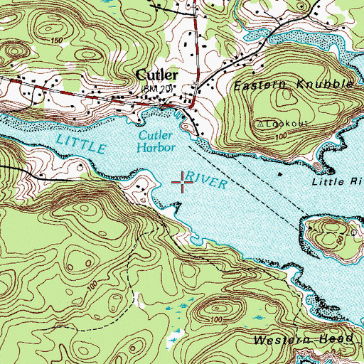 Topographic Map of Little River, ME