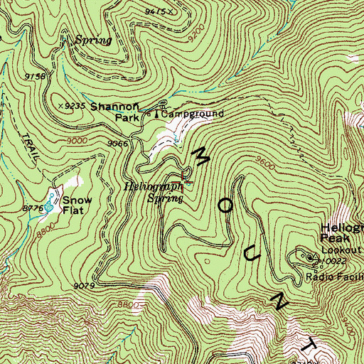 Topographic Map of Heliograph Spring, AZ