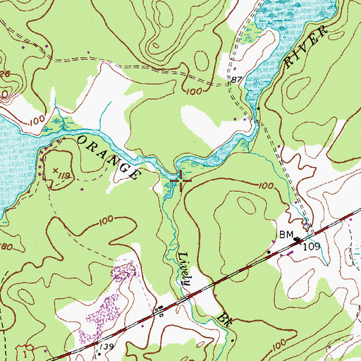 Topographic Map of Lively Brook, ME