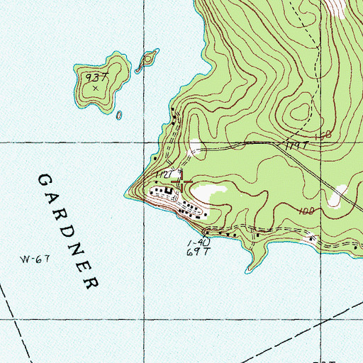 Topographic Map of MIT Camp, ME