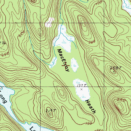 Topographic Map of MacElroy Heath, ME