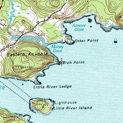 Topographic Map of Marsh Point, ME