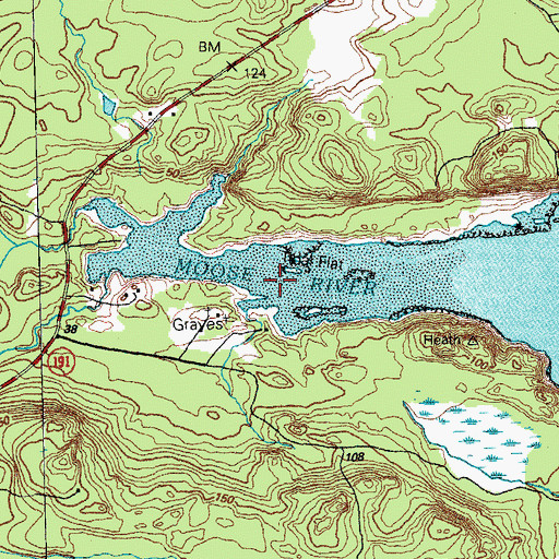 Topographic Map of Moose River, ME