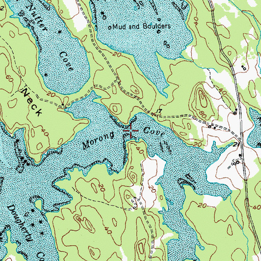 Topographic Map of Morong Cove, ME