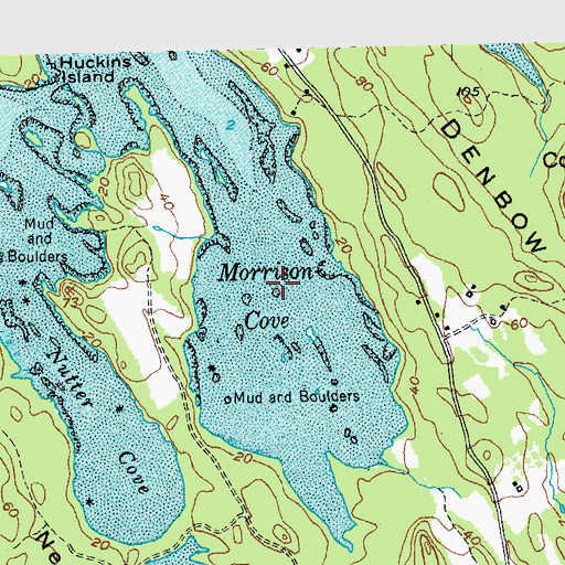 Topographic Map of Morrison Cove, ME
