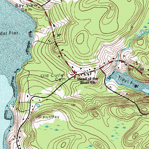 Topographic Map of Old Cutler Cemetery, ME