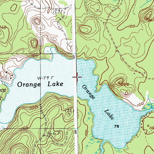 Topographic Map of Orange Lake, ME