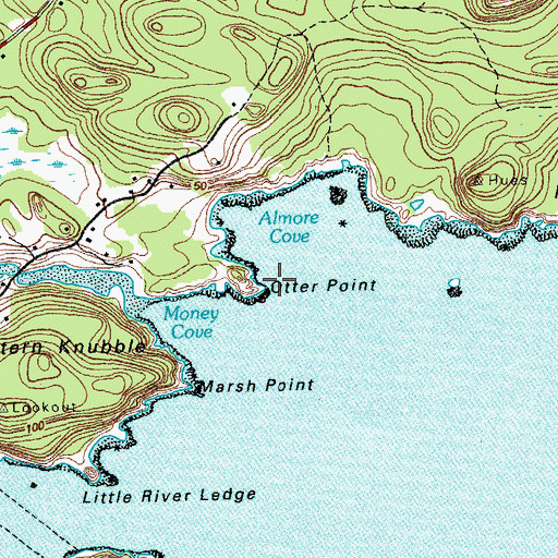 Topographic Map of Otter Point, ME