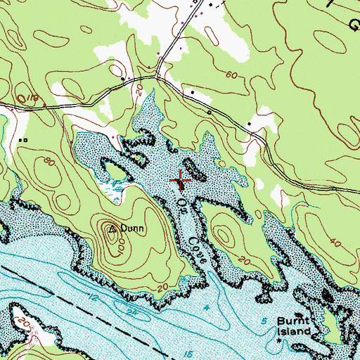Topographic Map of Ox Cove, ME