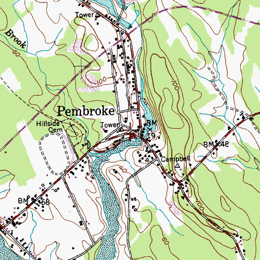Topographic Map of Pembroke, ME