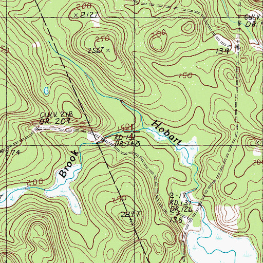 Topographic Map of Pug Brook, ME
