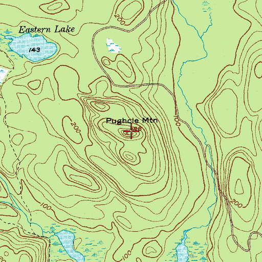 Topographic Map of Pughole Mountain, ME