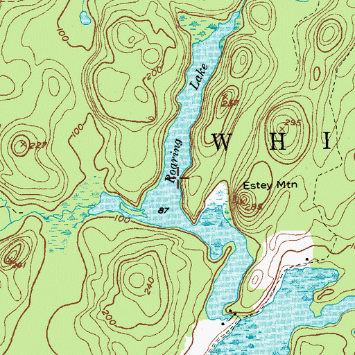 Topographic Map of Roaring Lake, ME