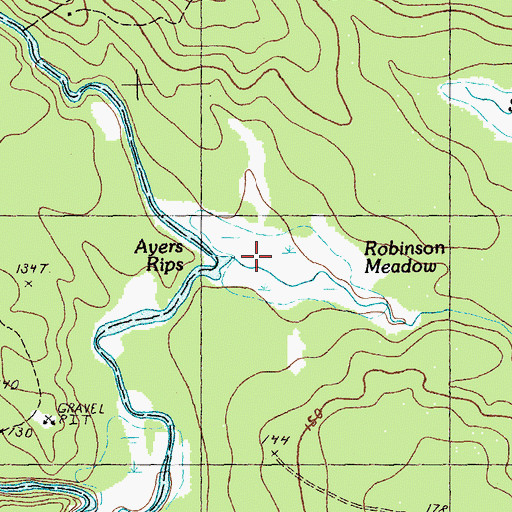 Topographic Map of Robinson Meadow, ME