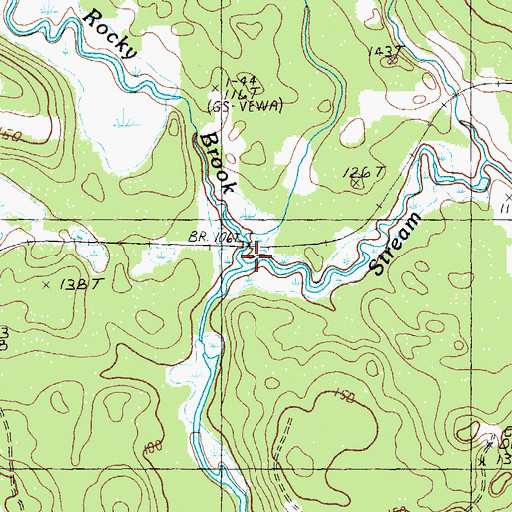 Topographic Map of Rocky Brook, ME