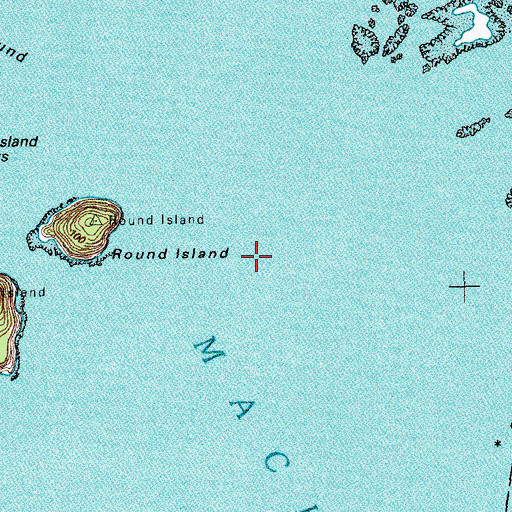 Topographic Map of Round Island, ME