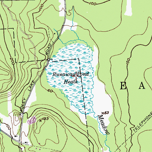 Topographic Map of Runaway Pond Heath, ME