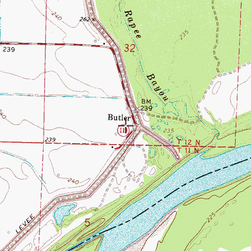 Topographic Map of Butler, AR