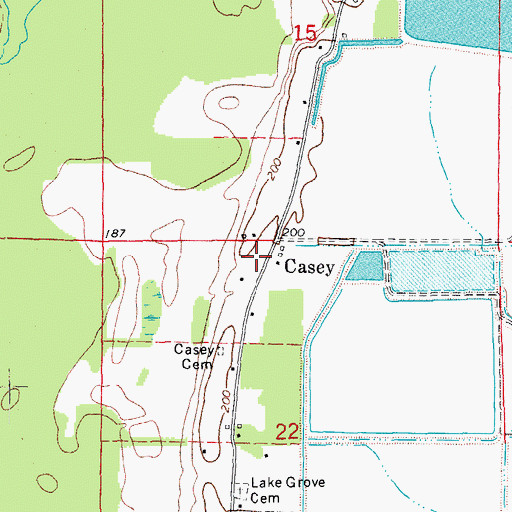 Topographic Map of Casey, AR