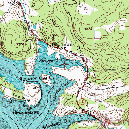 Topographic Map of Shipyard Cove, ME
