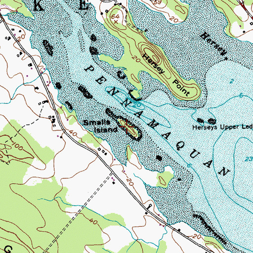 Topographic Map of Smalls Island, ME