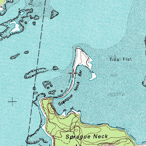 Topographic Map of Sprague Neck Bar, ME