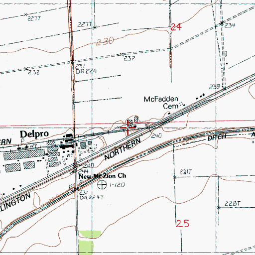 Topographic Map of Delpro, AR