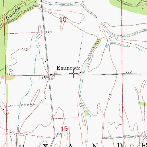 Topographic Map of Eminence, AR