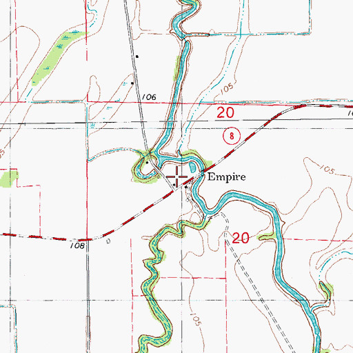 Topographic Map of Empire, AR