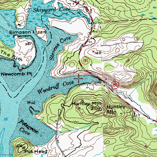 Topographic Map of Woodruff Cove, ME