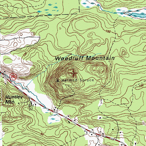 Topographic Map of Woodruff Mountain, ME